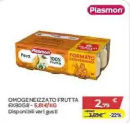 Bimbo Store Plasmon Omogeneizzato Frutta offerta