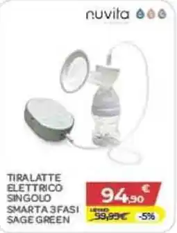 Bimbo Store Tiralatte elettrico singolo Smarta 3 fasi Sage Green offerta