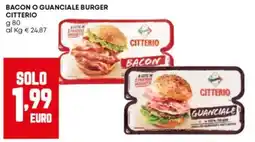 Panorama Bacon o guanciale burger Citterio offerta