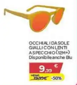 Bimbo Store Occhiali da sole gialli con lenti a specchio offerta