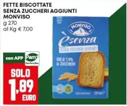 Panorama Fette biscottate senza zuccheri aggiunti Monviso offerta
