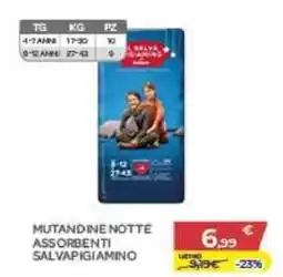 Bimbo Store Mutandine notte assorbenti salvapigiaino offerta