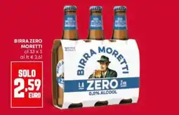 Panorama Birra zero Moretti offerta
