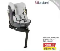 Bimbo Store Giordani Seggiolino Auto Crono I-Size offerta