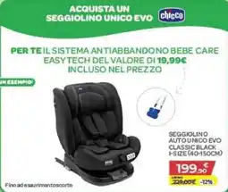 Bimbo Store Seggiolino auto unico Evo Classic Black offerta