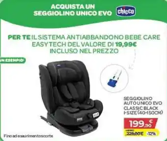 Bimbo Store Seggiolino auto unico Evo Classic Black offerta
