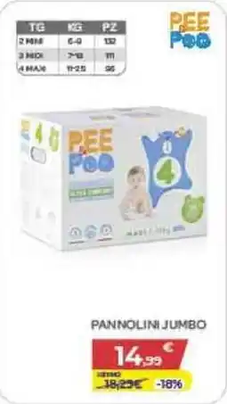 Bimbo Store Pannolini Jumbo PEE & Poo offerta