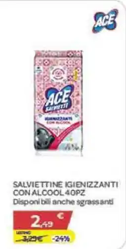 Bimbo Store Salviettine igienizzanti con alcool Ace offerta