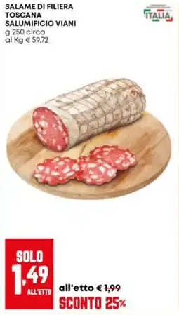 Panorama Salame di filiera toscana Salumificio Viani offerta