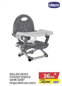 Bimbo Store Chicco Rialzo Sedia Pocket Snack Dark Grey offerta