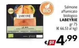 Maxi Supermercati Salmone affumicato biologico Labeyrie offerta
