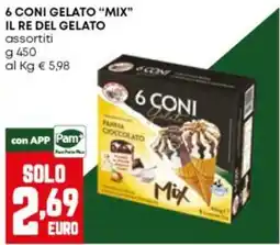 Panorama 6 coni gelato mix offerta