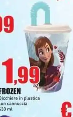 Casalandia Bicchiere in plastica con cannuccia FROZEN offerta