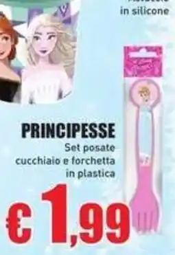 Casalandia Principesse set posate cucchiaino e forchetta in plastica offerta