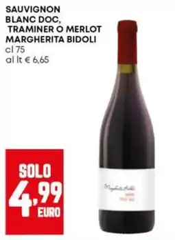 Panorama Sauvignon Blanc Doc Traminer o Merlot Margherita Bidoli offerta