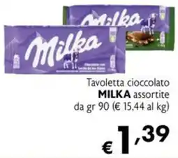 Maxi Supermercati Tavoletta cioccolato MILKA assortite offerta