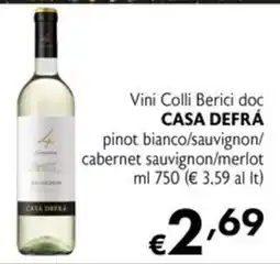 Maxi Supermercati Vini Colli Berici doc Casa Defrā offerta