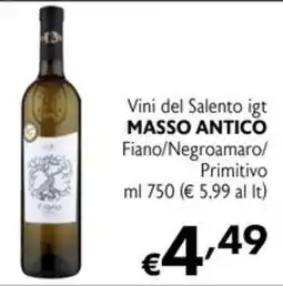 Maxi Supermercati Vini del Salento igt Masso Antico offerta