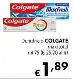 Maxi Supermercati Dentifricio COLGATE max/total offerta