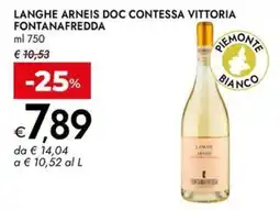 Bennet Langhe Arneis Doc Contessa Vittoria Fontanafredda offerta