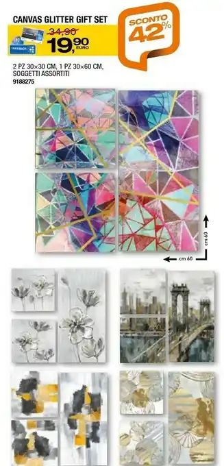 Canvas glitter gift set