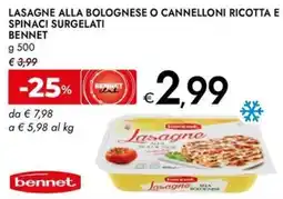 Bennet Lasagne alla bolognese Bennet offerta