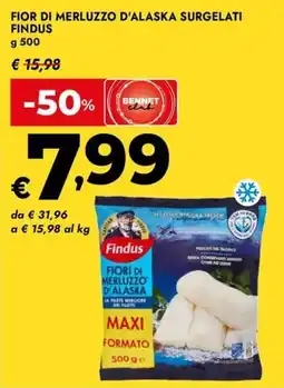 Bennet Fiori di merluzzo d'alaska Findus offerta