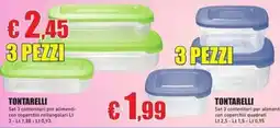 Casalandia Tontarelli Set 3 contenitori per alimenti con coperchio rettangolari offerta