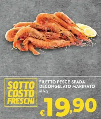Bennet Filetto pesce spada decongelato marinato offerta