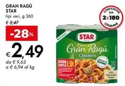 Bennet Gran Ragù Star offerta