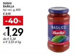 Bennet Sugo basilico Barilla offerta