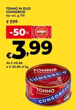 Bennet Tonno in olio consorcio offerta