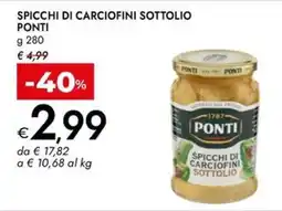 Bennet Spicchi di carciofini sottolio Ponti offerta
