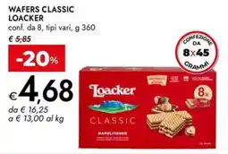 Bennet Wafers classic Loacker offerta