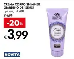 Bennet Crema corpo shimmer Giardino dei sensi offerta