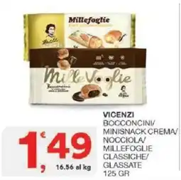 Sisa Vicenzi Bocconcini/Minisnack Crema/Nocciola/Millefoglie Classiche/Glassate offerta