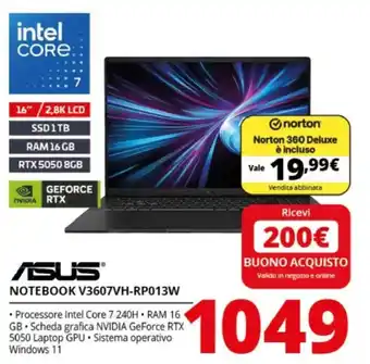 Asus Notebook V3607VH-RP013W