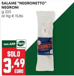 Panorama Salame "Negronetto" Negroni offerta