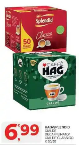 Sisa HAG/Splendid cialde decaffeinato/cialde classico offerta