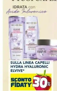 Esselunga Sulla linea capelli hydra hyaluronic elvive offerta