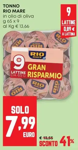 Pam Tonno Rio Mare in olio di oliva offerta