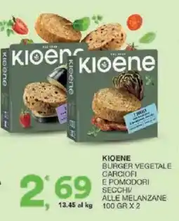 Sisa Kioene burger vegetale carciofi e pomodori secchi alle melanzane offerta