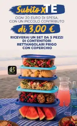 Sisa Set da 5 pezzi di contenitori rettangolari frigo con coperchio offerta