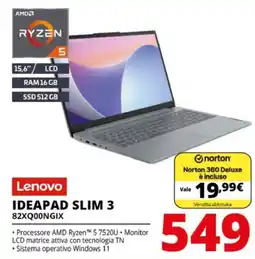 Comet Lenovo IDEAPAD SLIM 3 offerta