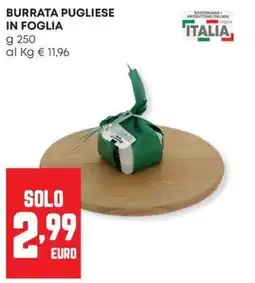 Panorama Buratta pugliese in foglia offerta