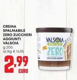 Panorama Crema spalmabile zero zuccheri aggiunti Valsoia offerta