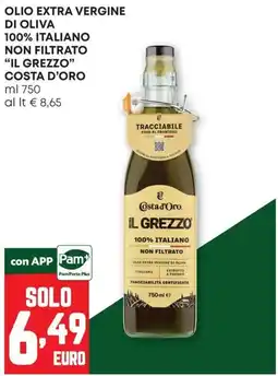 Pam Olio extra vergine di oliva Il Grezzo Costa d'Oro offerta