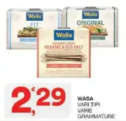 Sisa Wasa vari tipi varie grammature offerta
