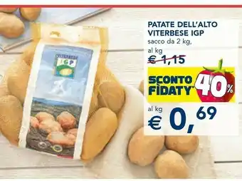 Esselunga Viterbese patate dell'alto offerta
