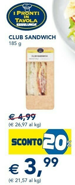 Esselunga Club sandwich 185 g offerta